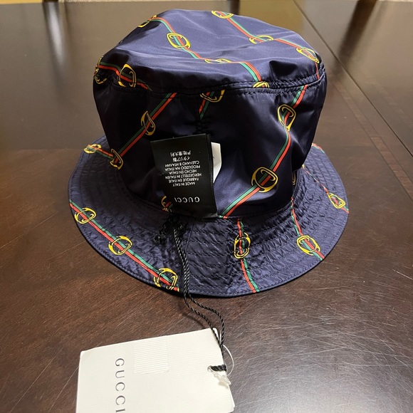 New Gucci Floral Horsebit Logo Colors Bucket Hat Double Sided Size L - Picture 5 of 11